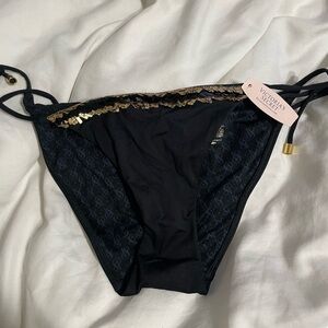 NWT Victoria’s Secret black and gold bikini bottom size small